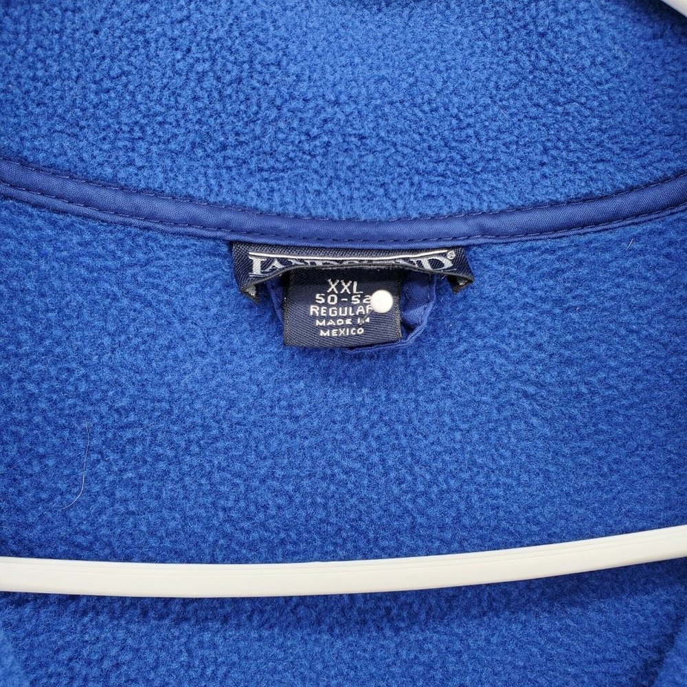 LAND'S END Vest Men's Full Zip Fleece Blue Mock Neck Zipper Pockets Size Reg XXL - Picture 6 of 11